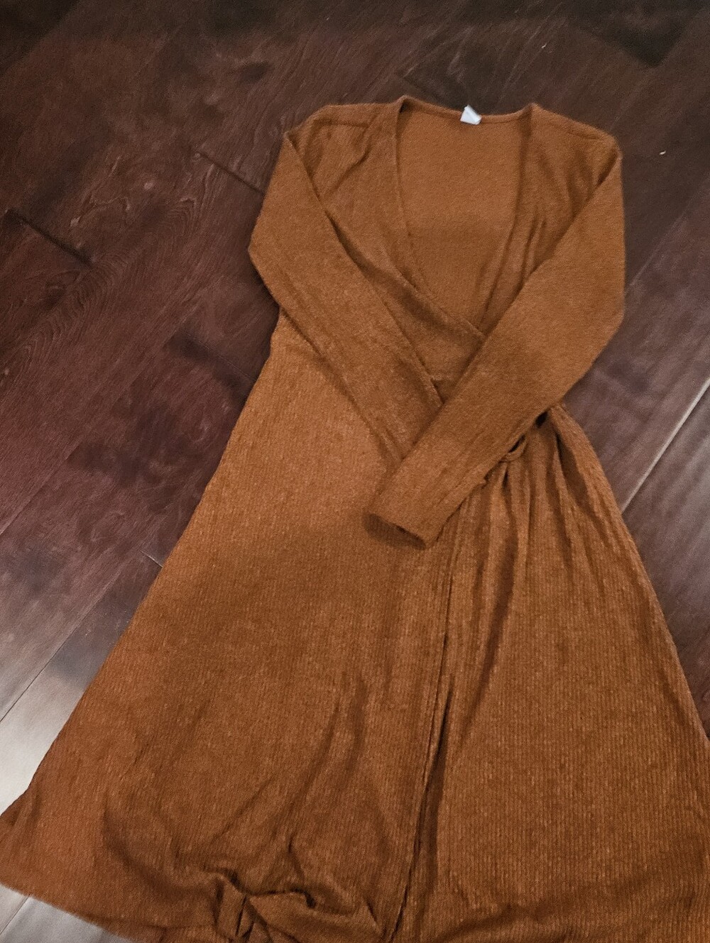 ***2 for 1 ***Go Long Sleeve Wrap Dress in Burgundy & Dirty Chai** BOGO**